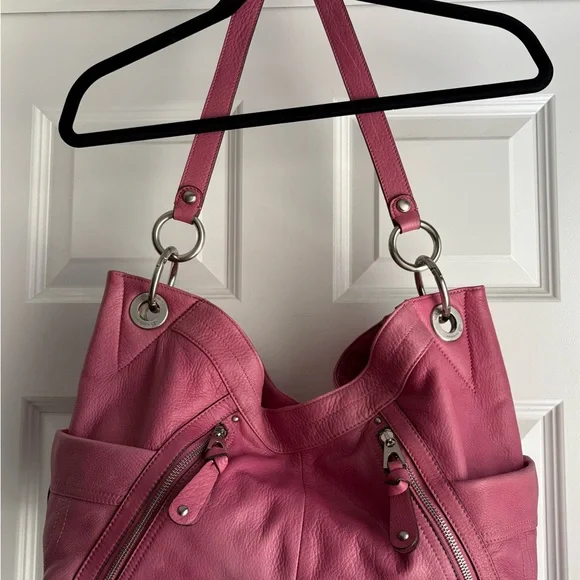B. Makowsky Pink Leather Shoulder Bag - Picture 8 of 12
